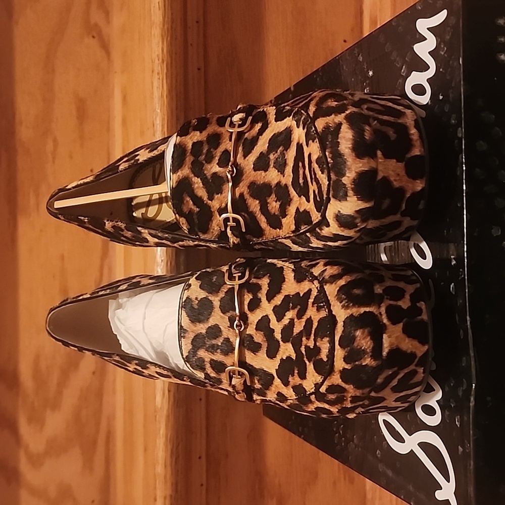 NIB Sam Edelman "Aretha" Leopard Brahma Platform Horsebit Loafers 9M - Picture 5 of 15